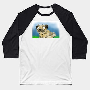 Cartoon Pug Dog Baseball T-Shirt